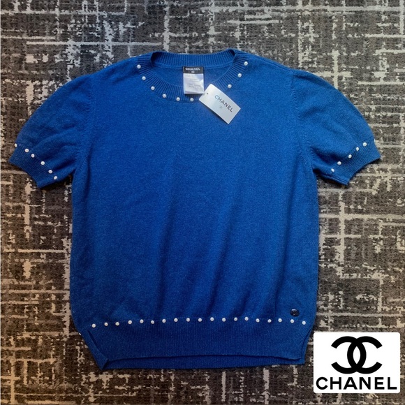 CHANEL Sweaters - CHANEL - NWT Cashmere Pearl Pullover, FR40/M